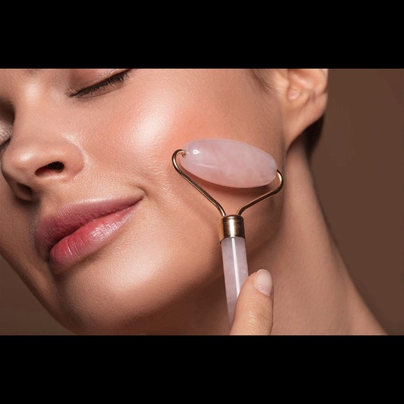 C Crystal Lemon 100% Jade Roller Rose Quartz Tint - Picture 2 of 6